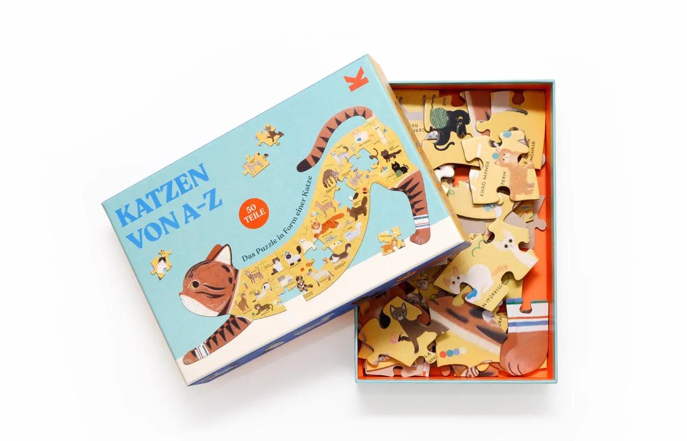 Bild: 9783962442866 | Katzen von A bis Z | Das Puzzle in Form einer Katze | Vogel-Ropers