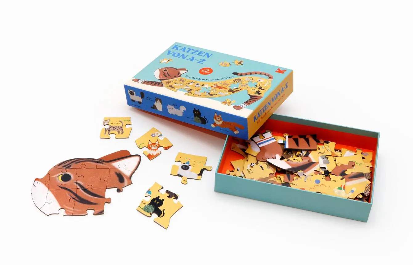 Bild: 9783962442866 | Katzen von A bis Z | Das Puzzle in Form einer Katze | Vogel-Ropers
