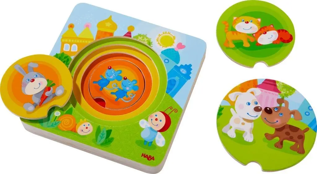 Bild: 4010168232966 | Holzpuzzle Kunterbunte Tierkinder | Spiel | Brettspiel | 1303536001