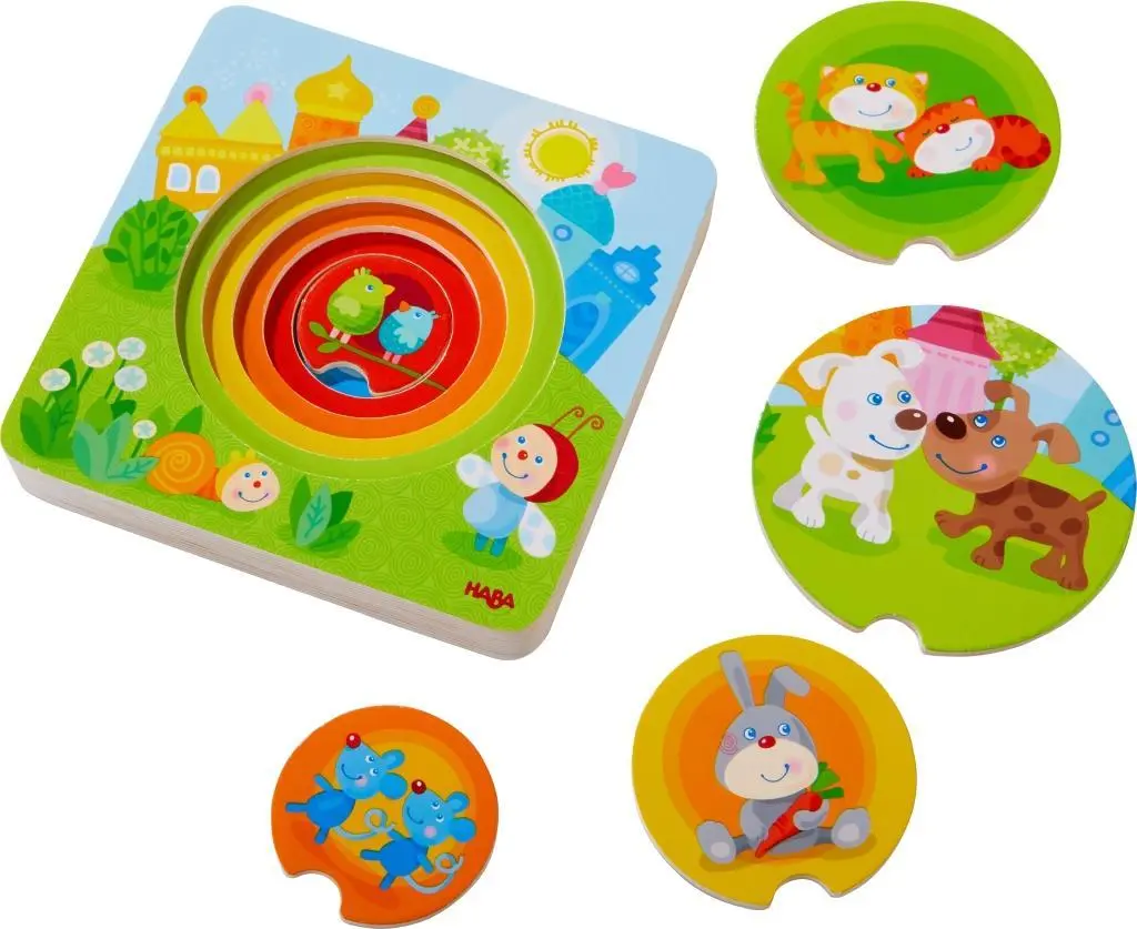 Bild: 4010168232966 | Holzpuzzle Kunterbunte Tierkinder | Spiel | Brettspiel | 1303536001