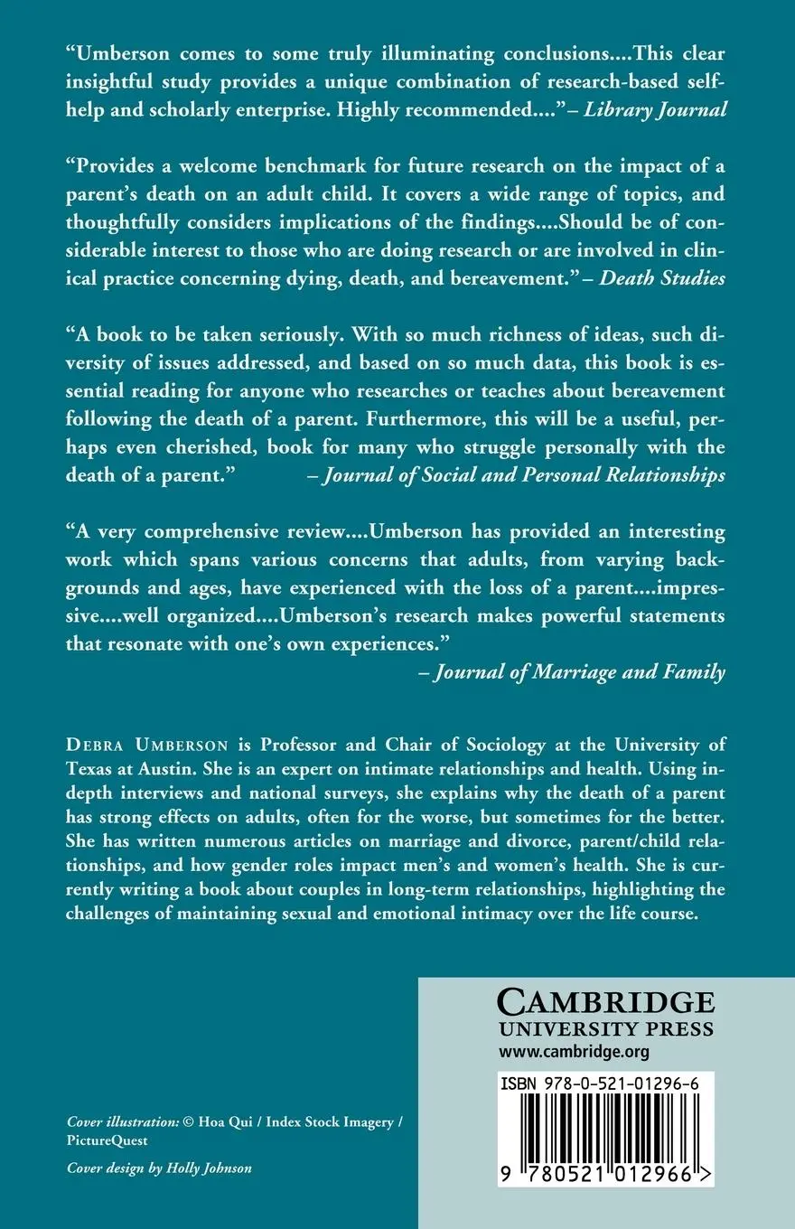 Rückseite: 9780521012966 | Death of a Parent | Transition to a New Adult Identity | Taschenbuch