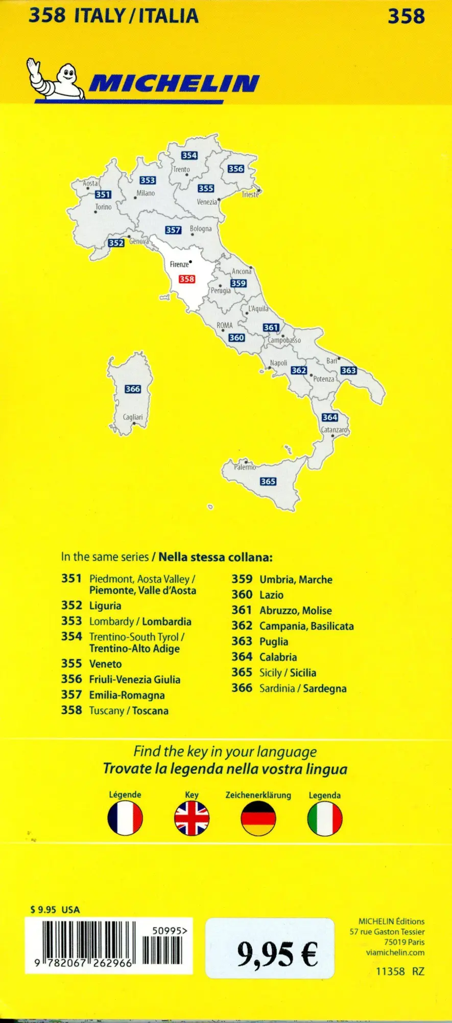 Bild: 9782067262966 | Michelin Map Italy: Toscana 358 | Michelin | (Land-)Karte | 1 S.