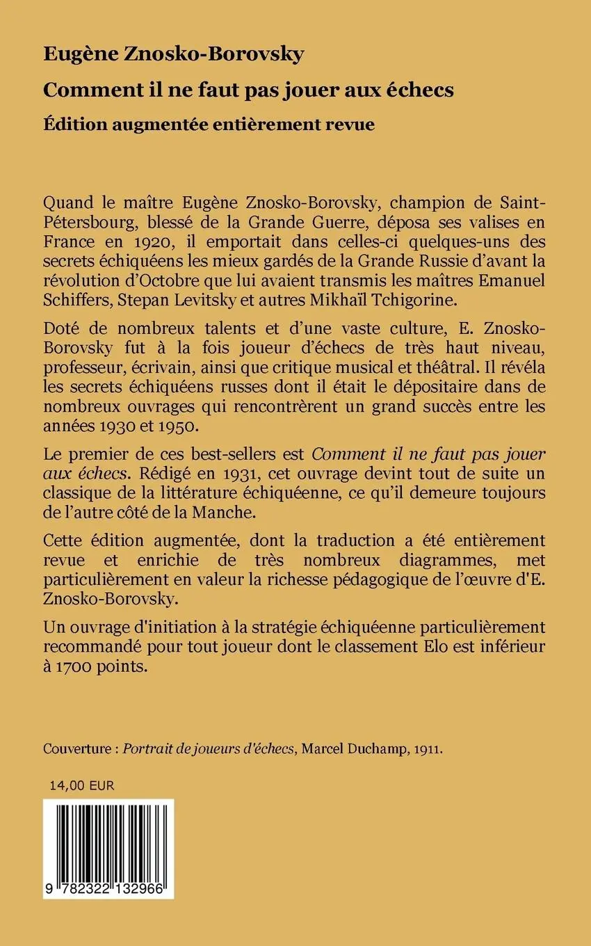 Rückseite: 9782322132966 | Comment il ne faut pas jouer aux échecs | Eugène Znosko-Borovsky