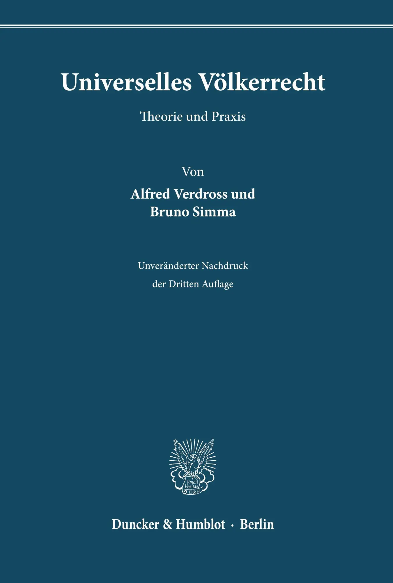 Cover: 9783428132966 | Universelles Völkerrecht | Theorie und Praxis | Verdross (u. a.)