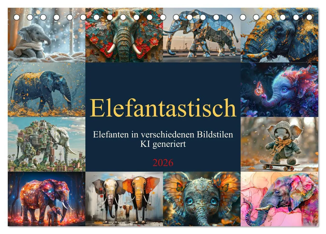 Cover: 9783457392966 | Elefantastisch (Tischkalender 2026 DIN A5 quer), CALVENDO...