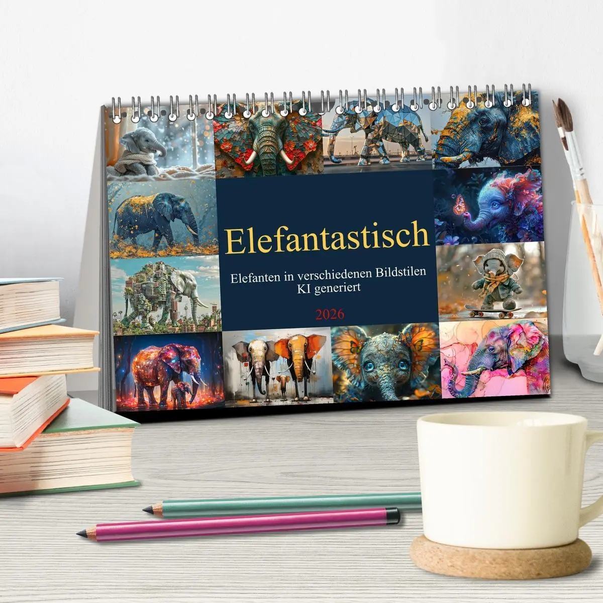 Bild: 9783457392966 | Elefantastisch (Tischkalender 2026 DIN A5 quer), CALVENDO...
