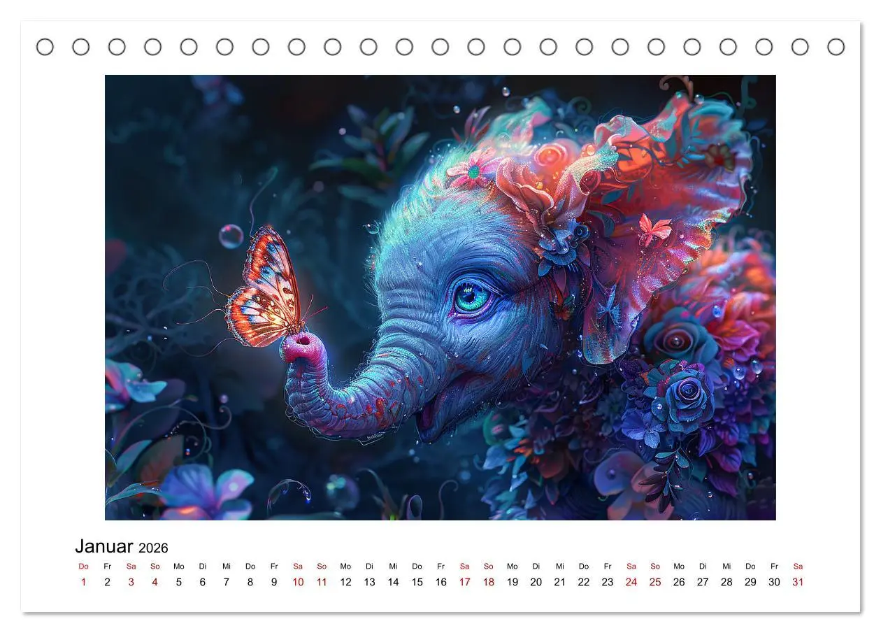 Bild: 9783457392966 | Elefantastisch (Tischkalender 2026 DIN A5 quer), CALVENDO...
