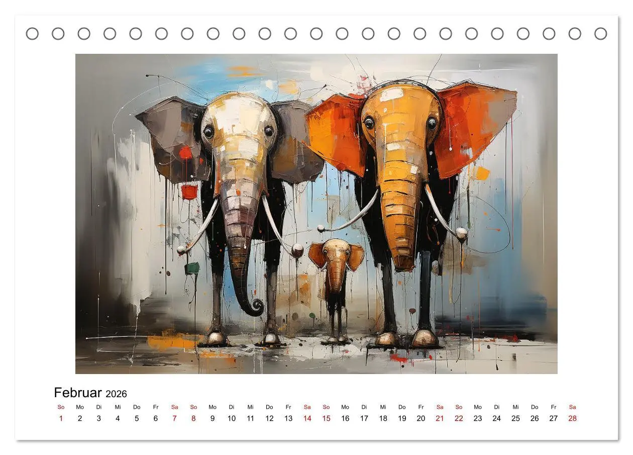 Bild: 9783457392966 | Elefantastisch (Tischkalender 2026 DIN A5 quer), CALVENDO...
