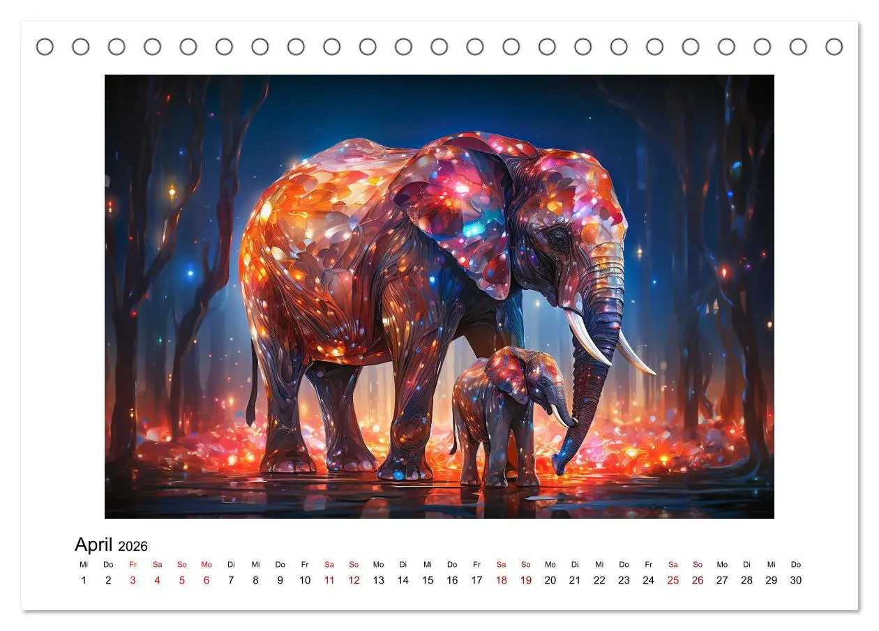 Bild: 9783457392966 | Elefantastisch (Tischkalender 2026 DIN A5 quer), CALVENDO...