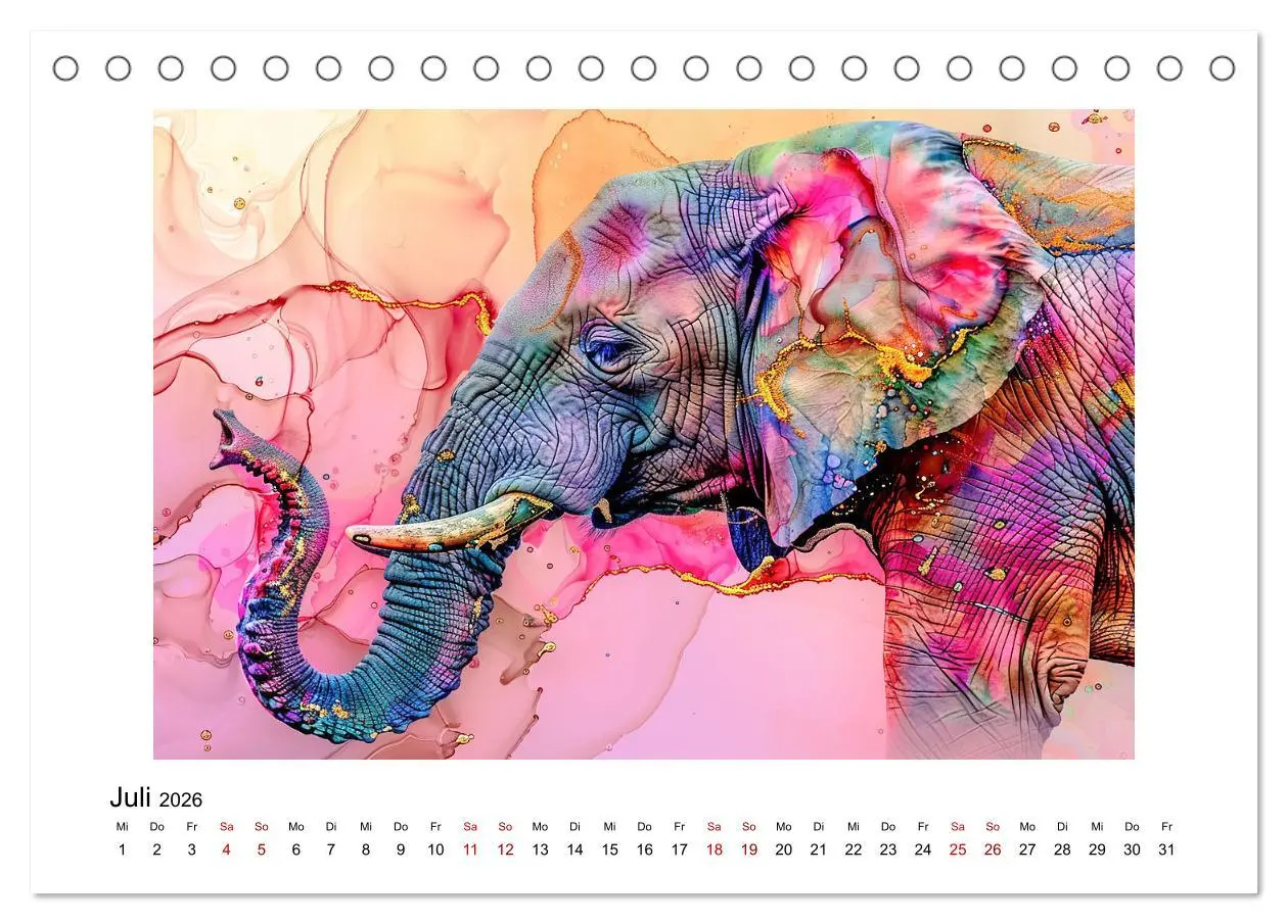 Bild: 9783457392966 | Elefantastisch (Tischkalender 2026 DIN A5 quer), CALVENDO...
