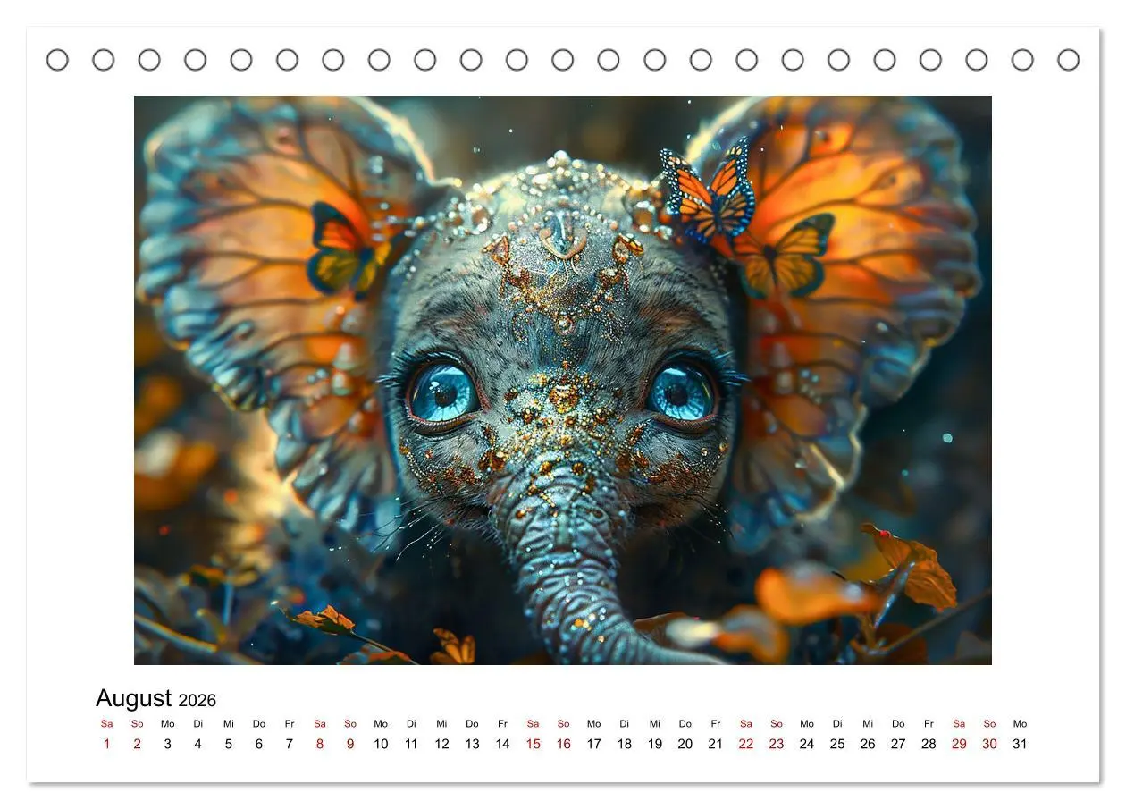 Bild: 9783457392966 | Elefantastisch (Tischkalender 2026 DIN A5 quer), CALVENDO...