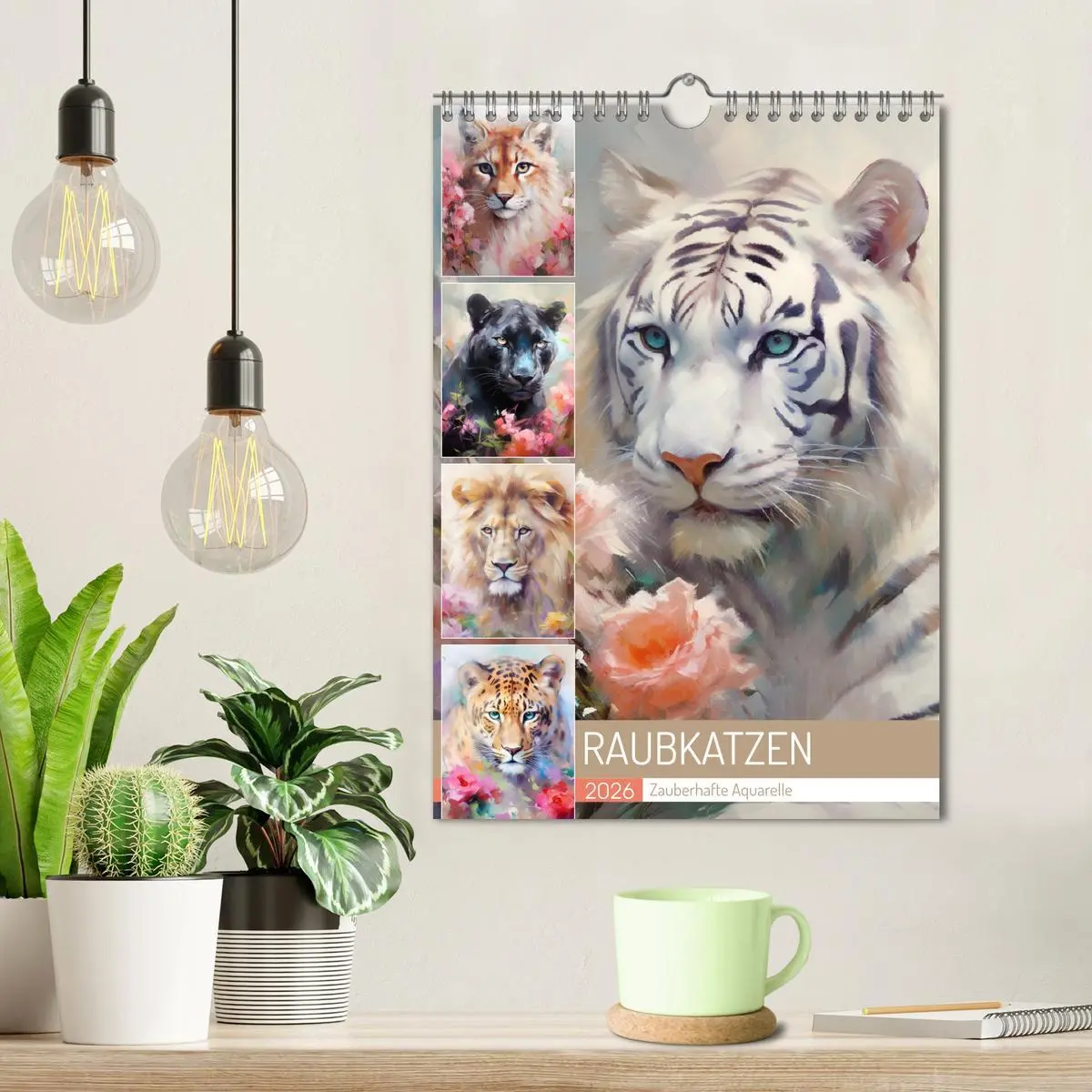Bild: 9783516312966 | Raubkatzen. Zauberhafte Aquarelle (Wandkalender 2026 DIN A4 hoch),...