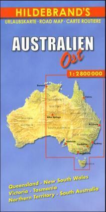 Hildebrand's Urlaubskarte Australien Ost. Australia East / Australie Est | Queensland, New South Wales, Victoria, Tasmania, Northern Territory, South Australia | (Land-)Karte | Deutsch | 1992 | Seipp
