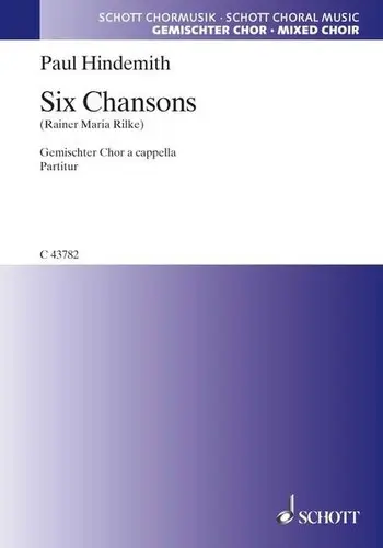 Cover: 9790001012966 | Six Chansons | Texte von Rainer Maria Rilke. Gemischter Chor | Deutsch