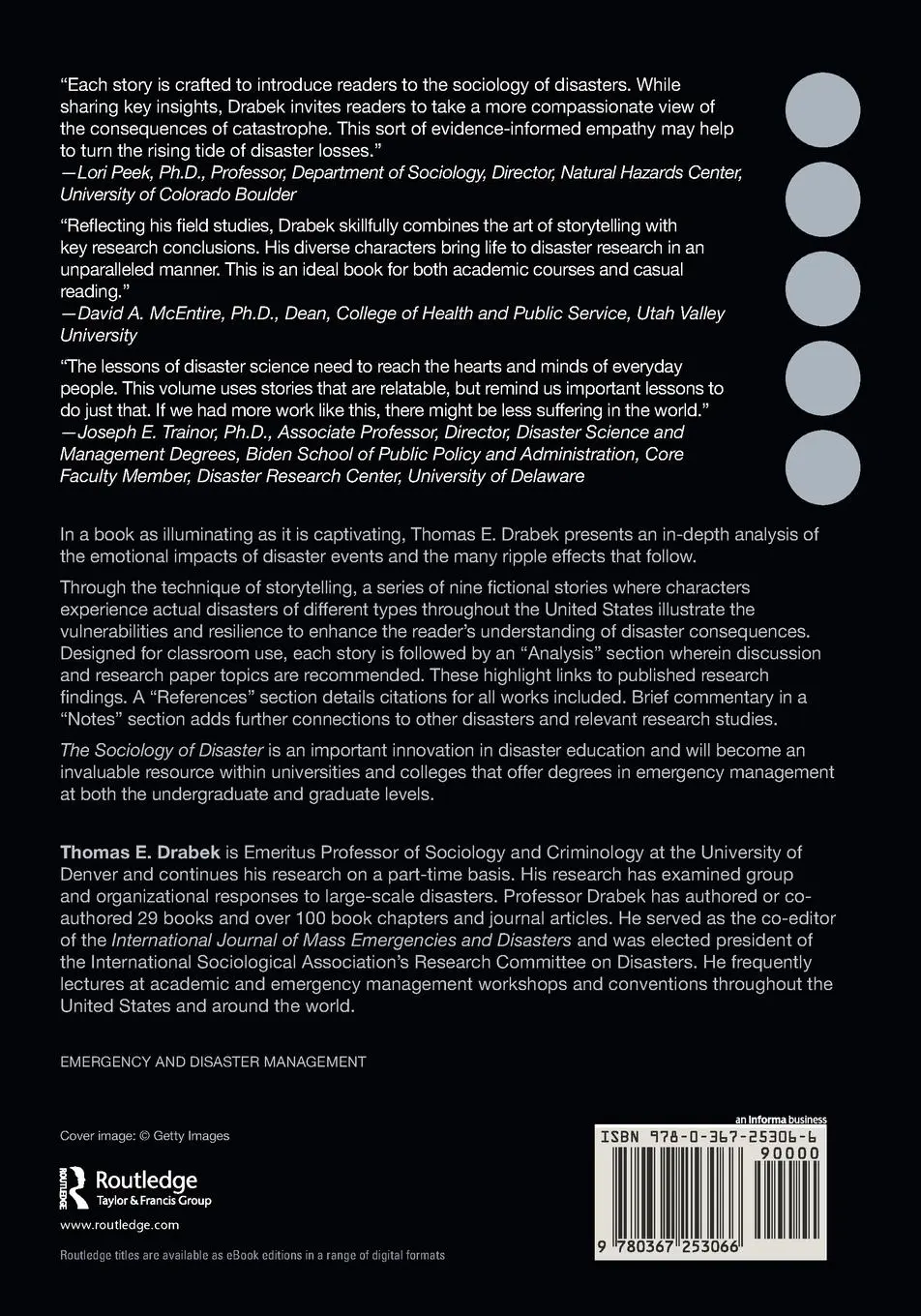Rückseite: 9780367253066 | The Sociology of Disaster | Thomas E. Drabek | Taschenbuch | Englisch