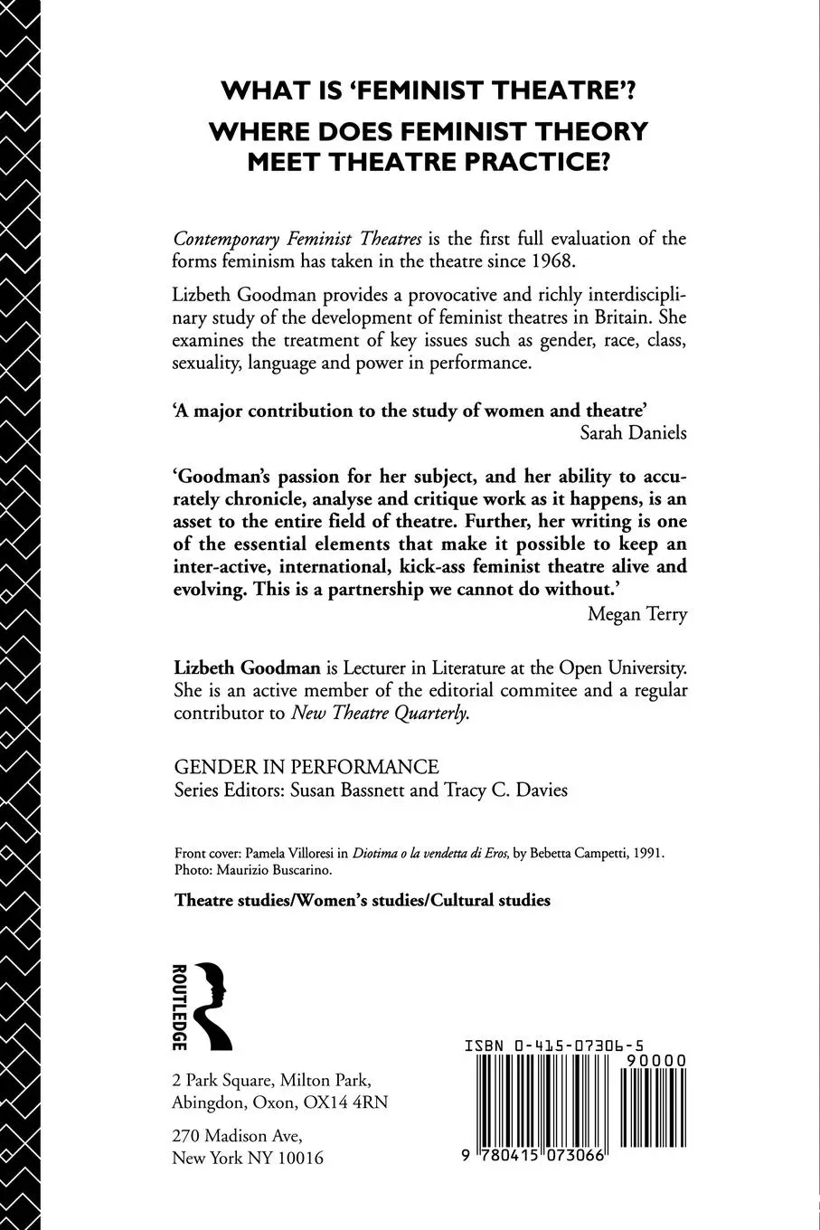Rückseite: 9780415073066 | Contemporary Feminist Theatres | To Each Her Own | Lizbeth Goodman