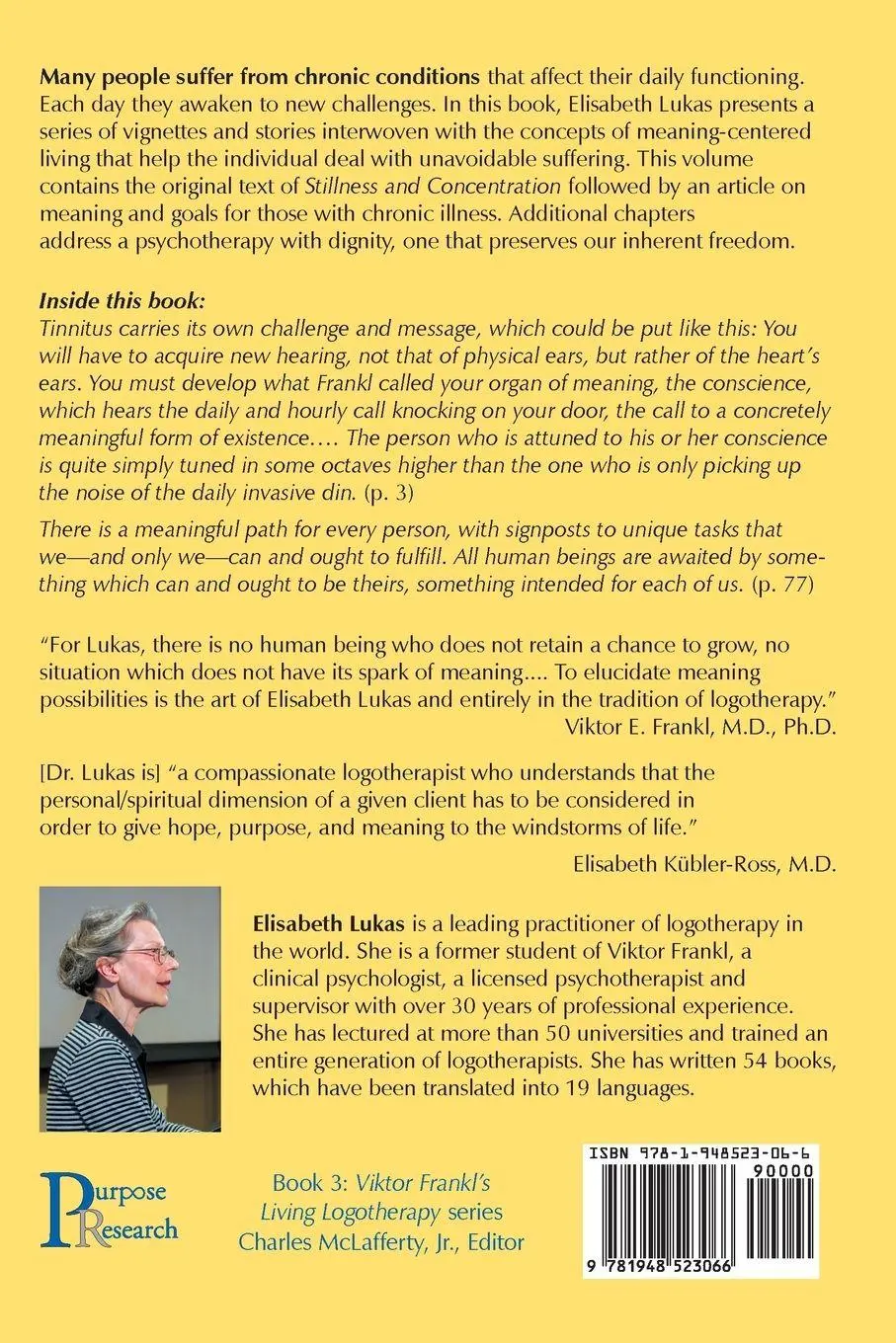 Rückseite: 9781948523066 | Stillness and Concentration | Elisabeth Lukas | Taschenbuch | Englisch