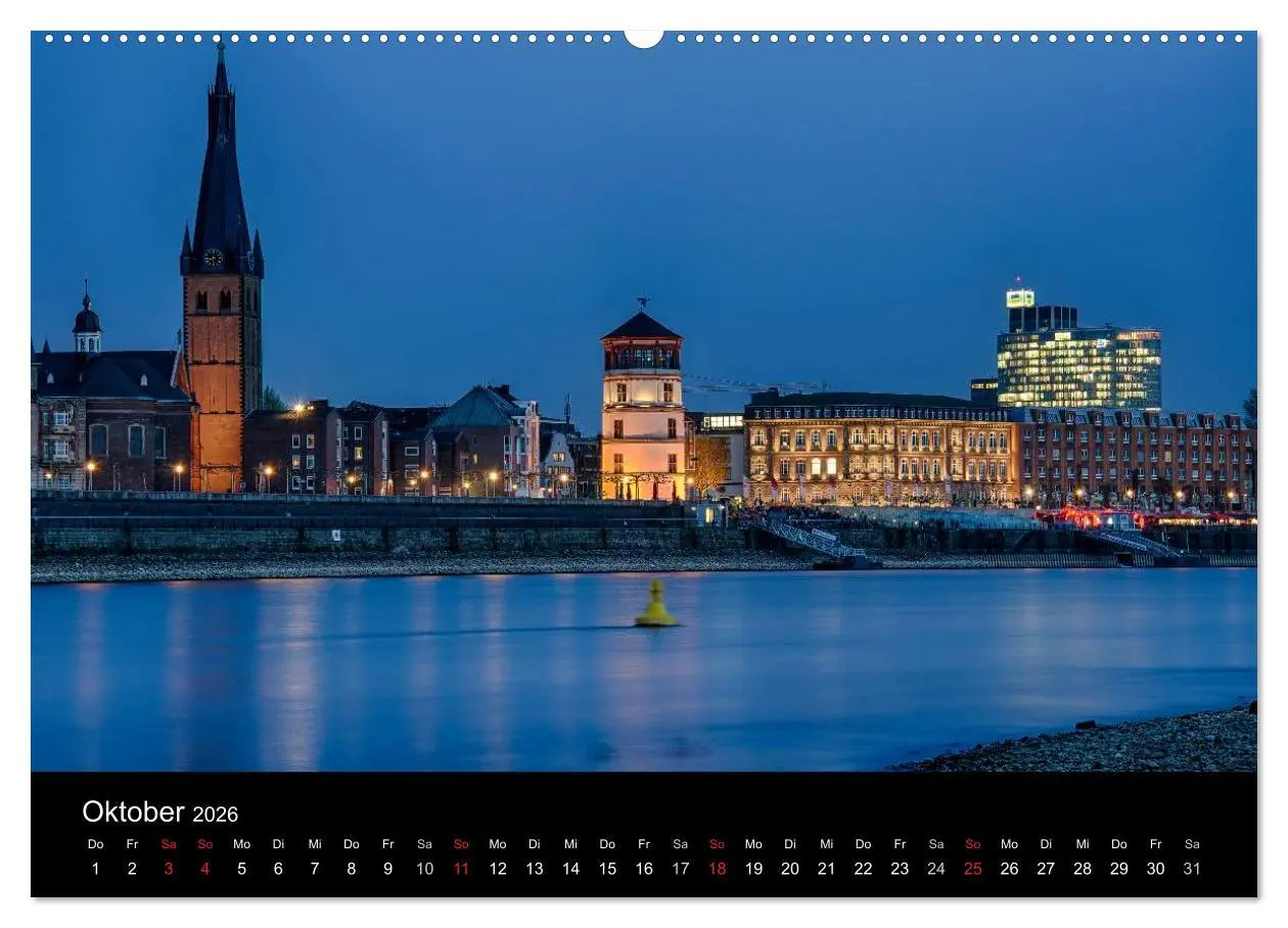 Bild: 9783516133066 | Düsseldorf - Ansichten am Abend (hochwertiger Premium Wandkalender...