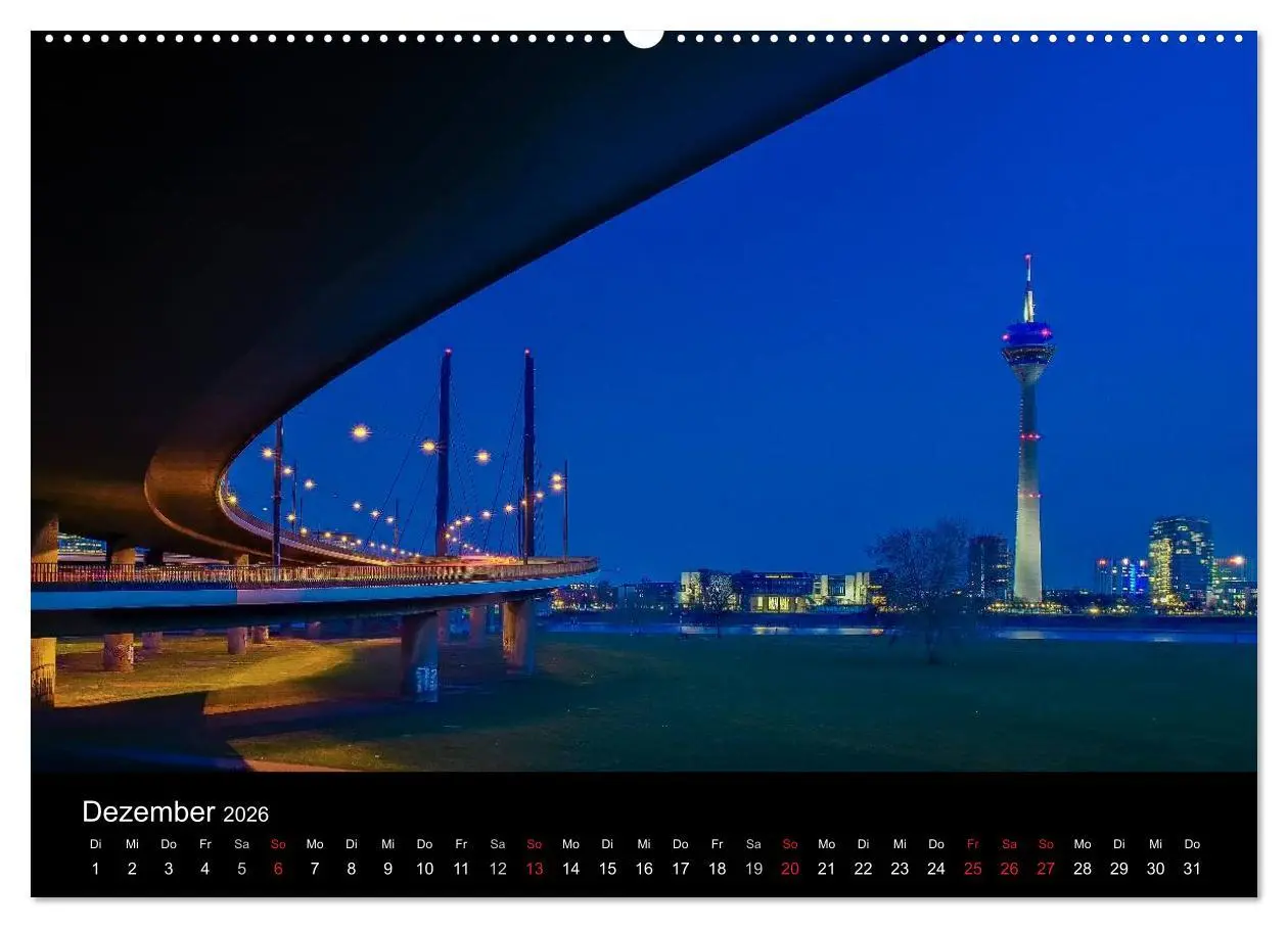 Bild: 9783516133066 | Düsseldorf - Ansichten am Abend (hochwertiger Premium Wandkalender...