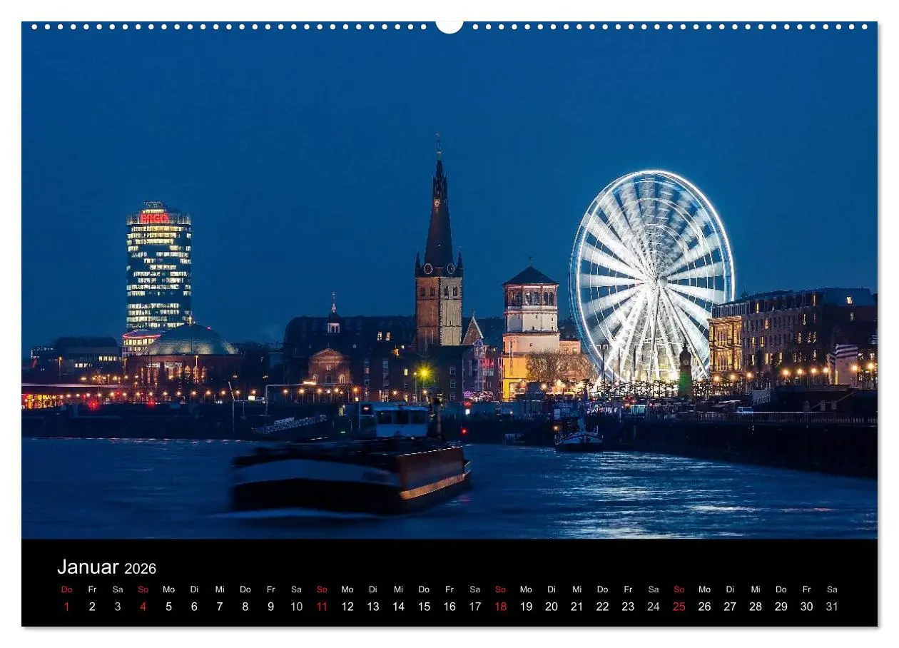 Bild: 9783516133066 | Düsseldorf - Ansichten am Abend (hochwertiger Premium Wandkalender...