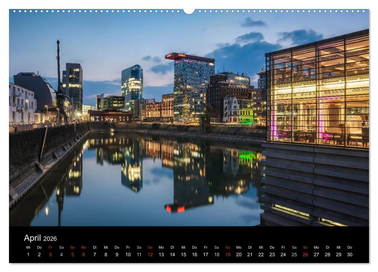 Bild: 9783516133066 | Düsseldorf - Ansichten am Abend (hochwertiger Premium Wandkalender...