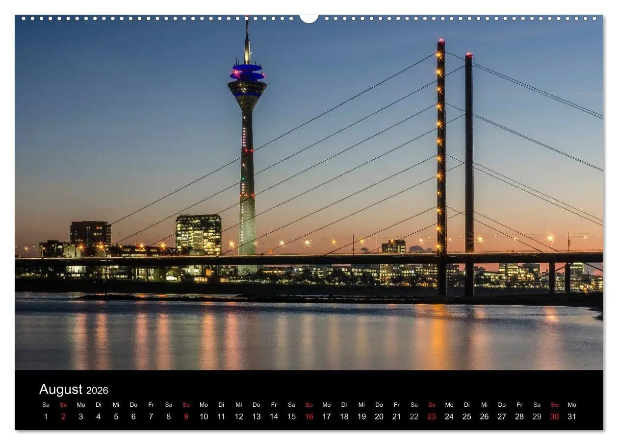 Bild: 9783516133066 | Düsseldorf - Ansichten am Abend (hochwertiger Premium Wandkalender...