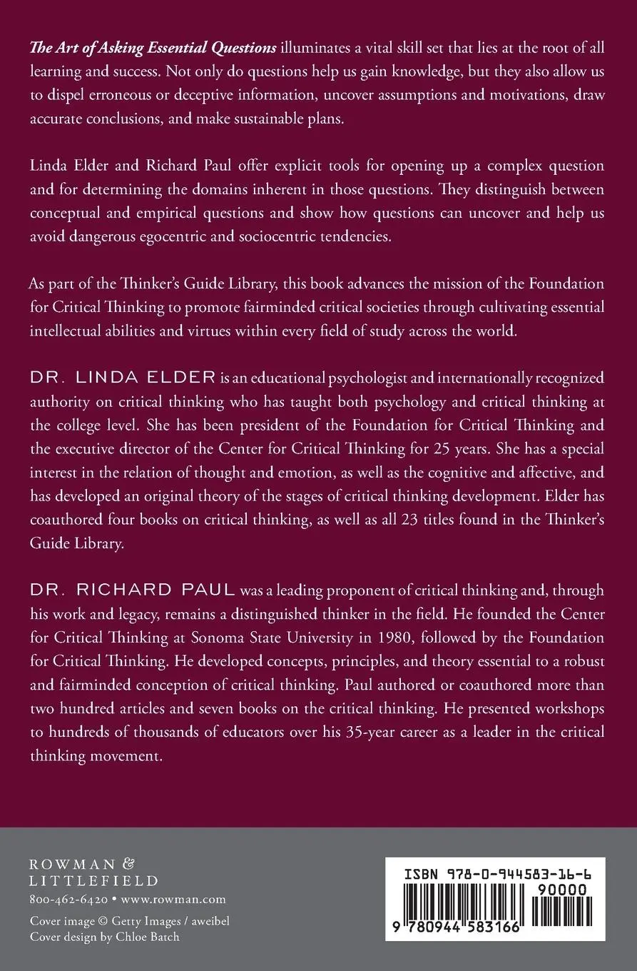 Rückseite: 9780944583166 | The Art of Asking Essential Questions | Linda Elder (u. a.) | Buch