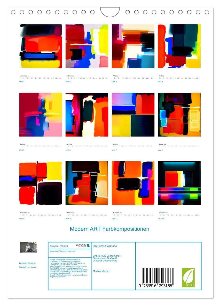 Bild: 9783516293166 | Modern ART Farbkompositionen (Wandkalender 2026 DIN A4 hoch),...