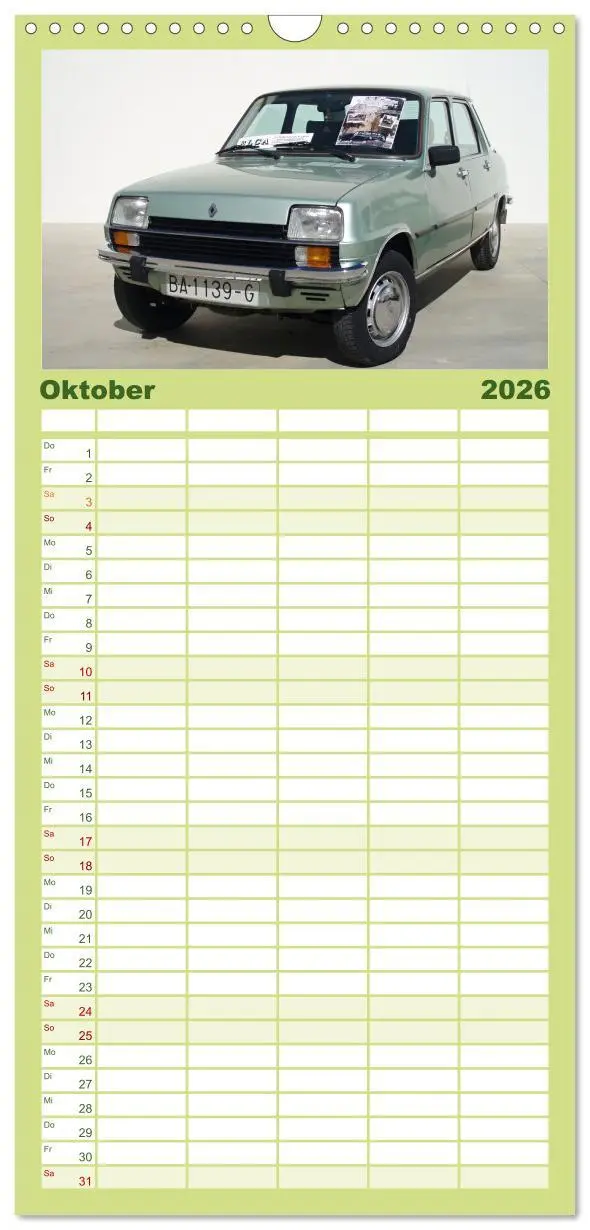 Bild: 9783516503166 | Familienplaner 2026 - Automobile Träume der 70er mit 5 Spalten...