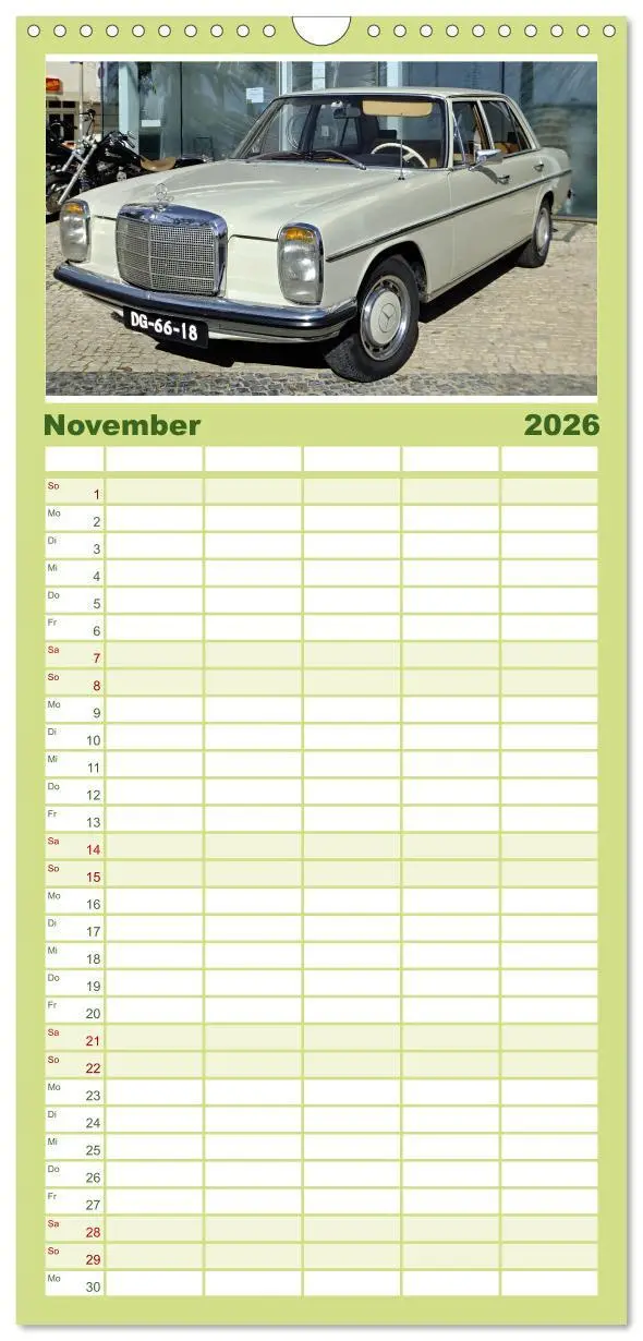 Bild: 9783516503166 | Familienplaner 2026 - Automobile Träume der 70er mit 5 Spalten...