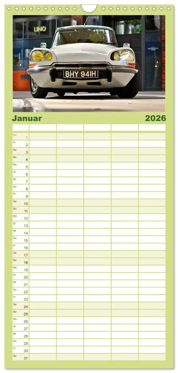 Bild: 9783516503166 | Familienplaner 2026 - Automobile Träume der 70er mit 5 Spalten...