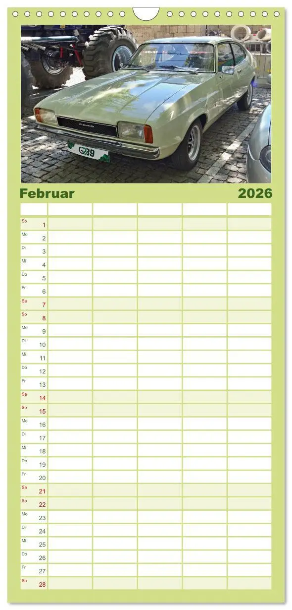 Bild: 9783516503166 | Familienplaner 2026 - Automobile Träume der 70er mit 5 Spalten...