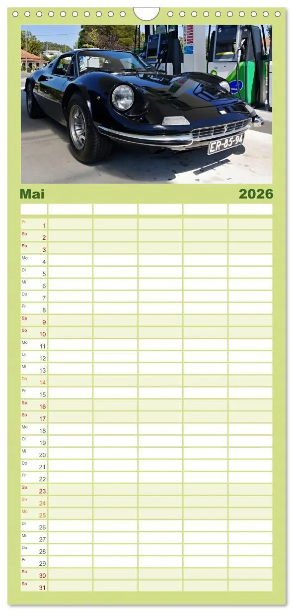 Bild: 9783516503166 | Familienplaner 2026 - Automobile Träume der 70er mit 5 Spalten...