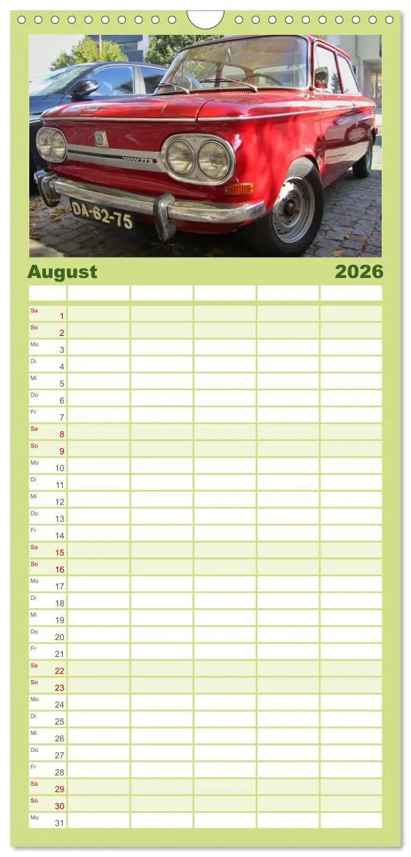 Bild: 9783516503166 | Familienplaner 2026 - Automobile Träume der 70er mit 5 Spalten...