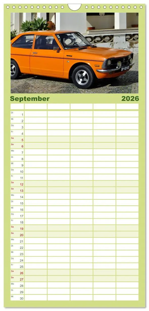 Bild: 9783516503166 | Familienplaner 2026 - Automobile Träume der 70er mit 5 Spalten...