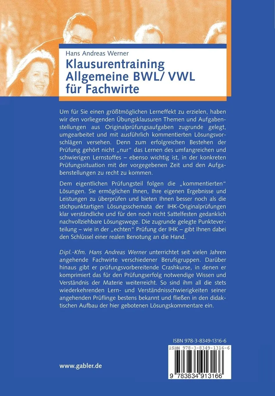 Rückseite: 9783834913166 | Klausurentraining Allgemeine BWL/VWL für Fachwirte | Andreas Werner
