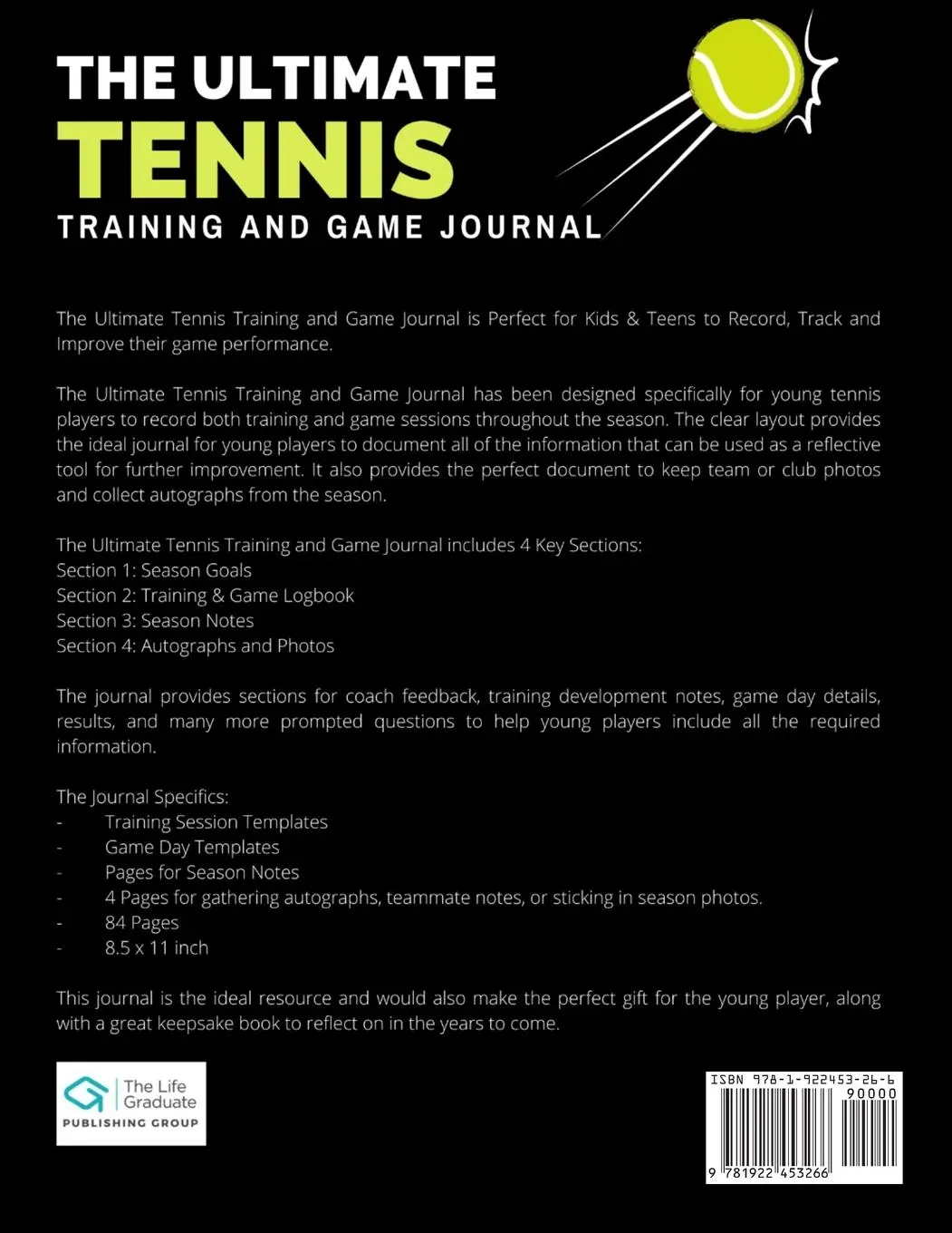 Rückseite: 9781922453266 | The Ultimate Tennis Training and Game Journal | Group | Taschenbuch
