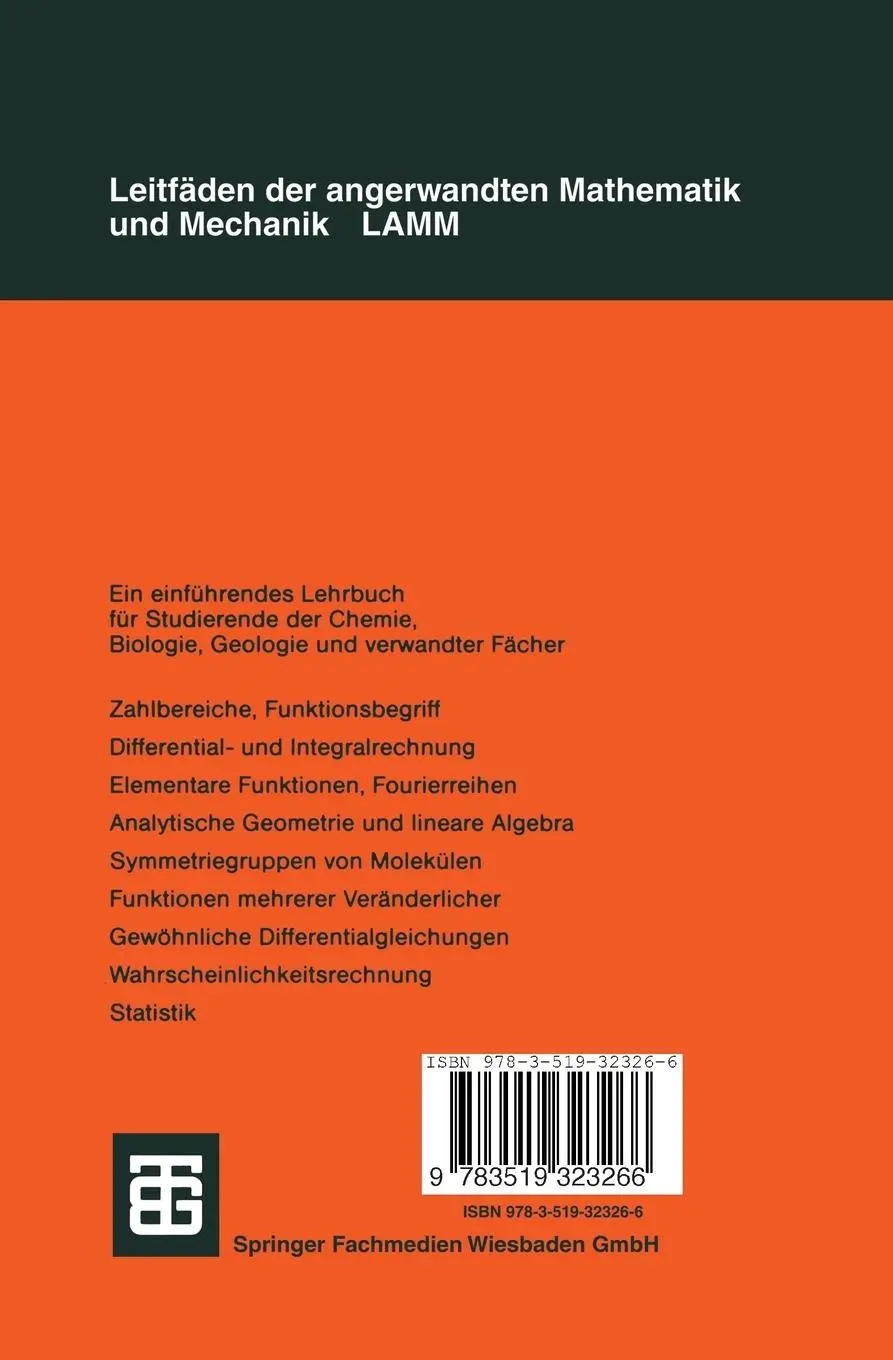 Rückseite: 9783519323266 | Mathematik für Naturwissenschaftler | Josef Hainzl | Taschenbuch