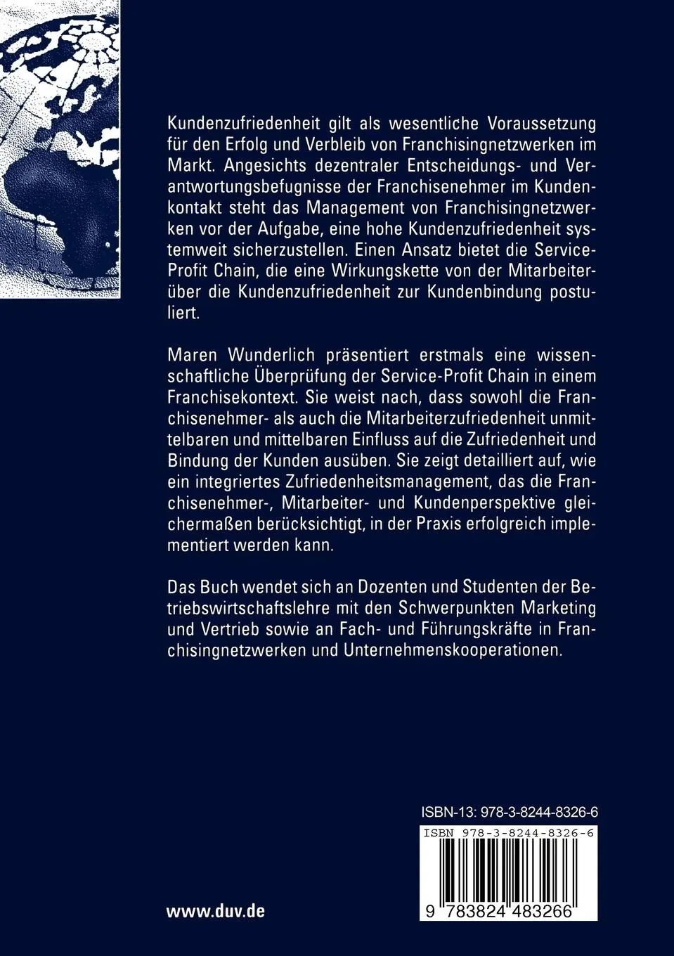 Rückseite: 9783824483266 | Integriertes Zufriedenheitsmanagement in Franchisingnetzwerken | Buch