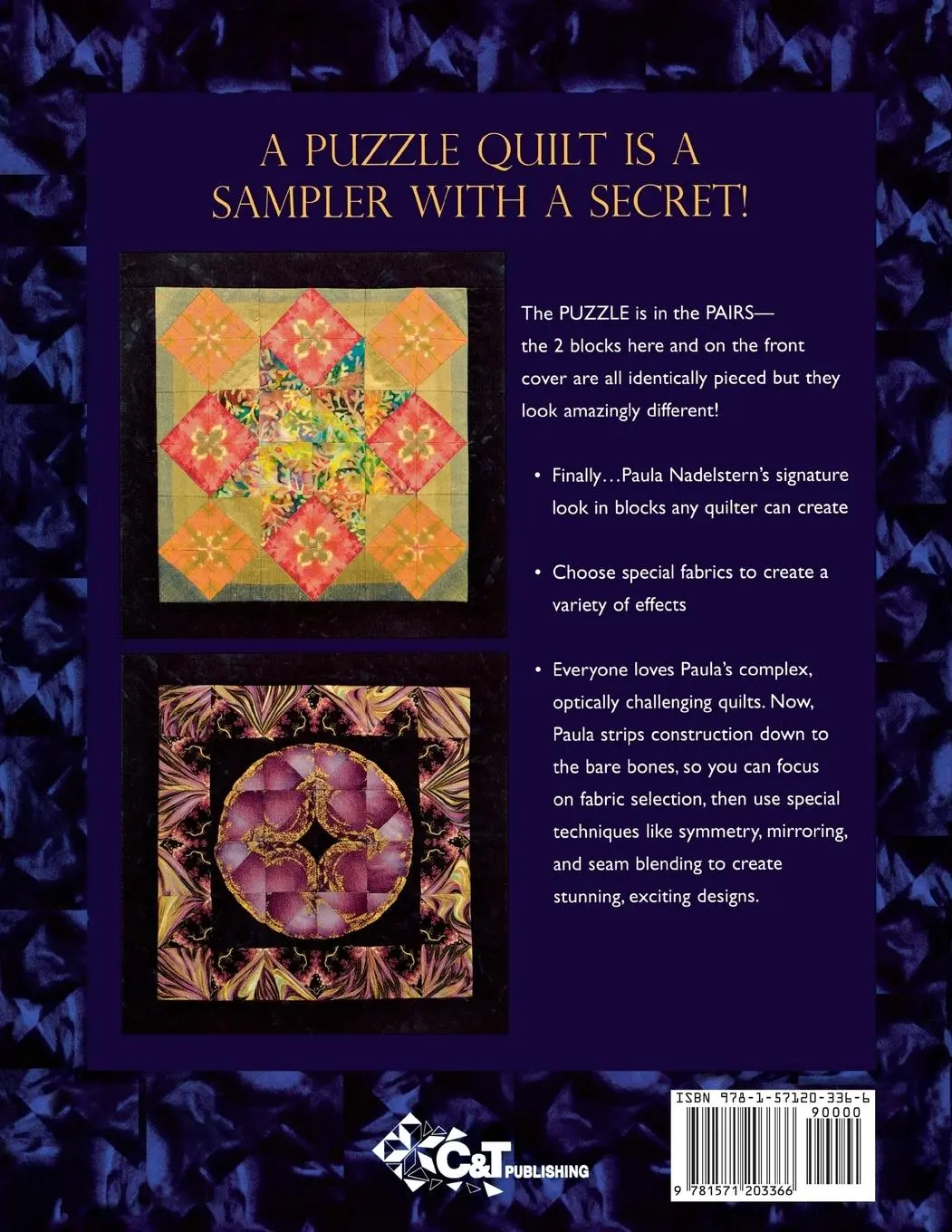 Rückseite: 9781571203366 | Puzzle Quilts | Simple Blocks, Complex Fabrics | Paula Nadelstern