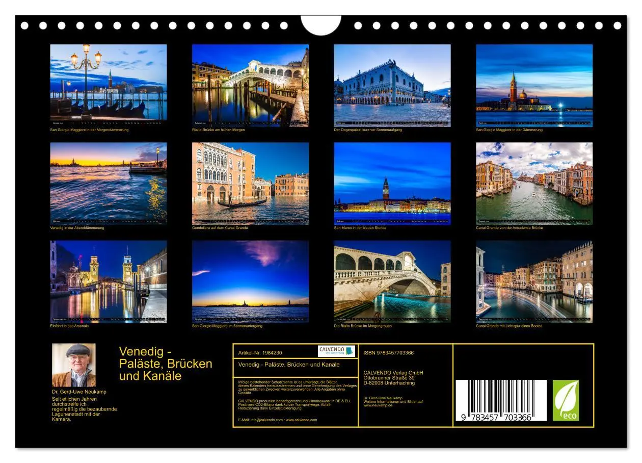 Bild: 9783457703366 | Venedig - Paläste, Brücken und Kanäle (Wandkalender 2026 DIN A4...