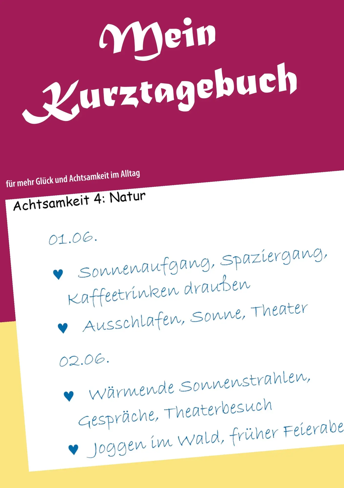 Cover: 9783732233366 | Mein Kurztagebuch | für mehr Glück und Achtsamkeit im Alltag | Pauligk