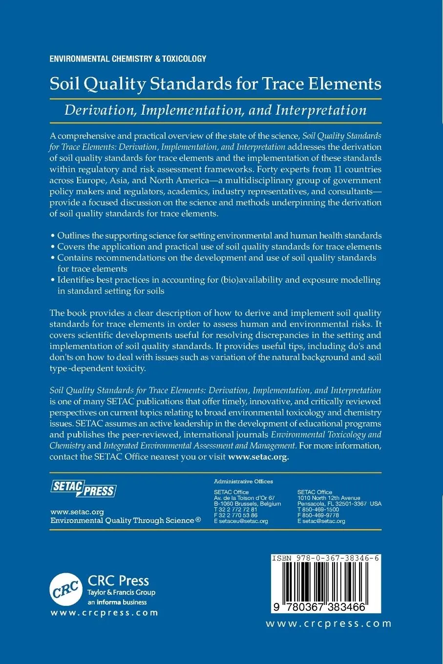 Rückseite: 9780367383466 | Soil Quality Standards for Trace Elements | Graham Merrington (u. a.)