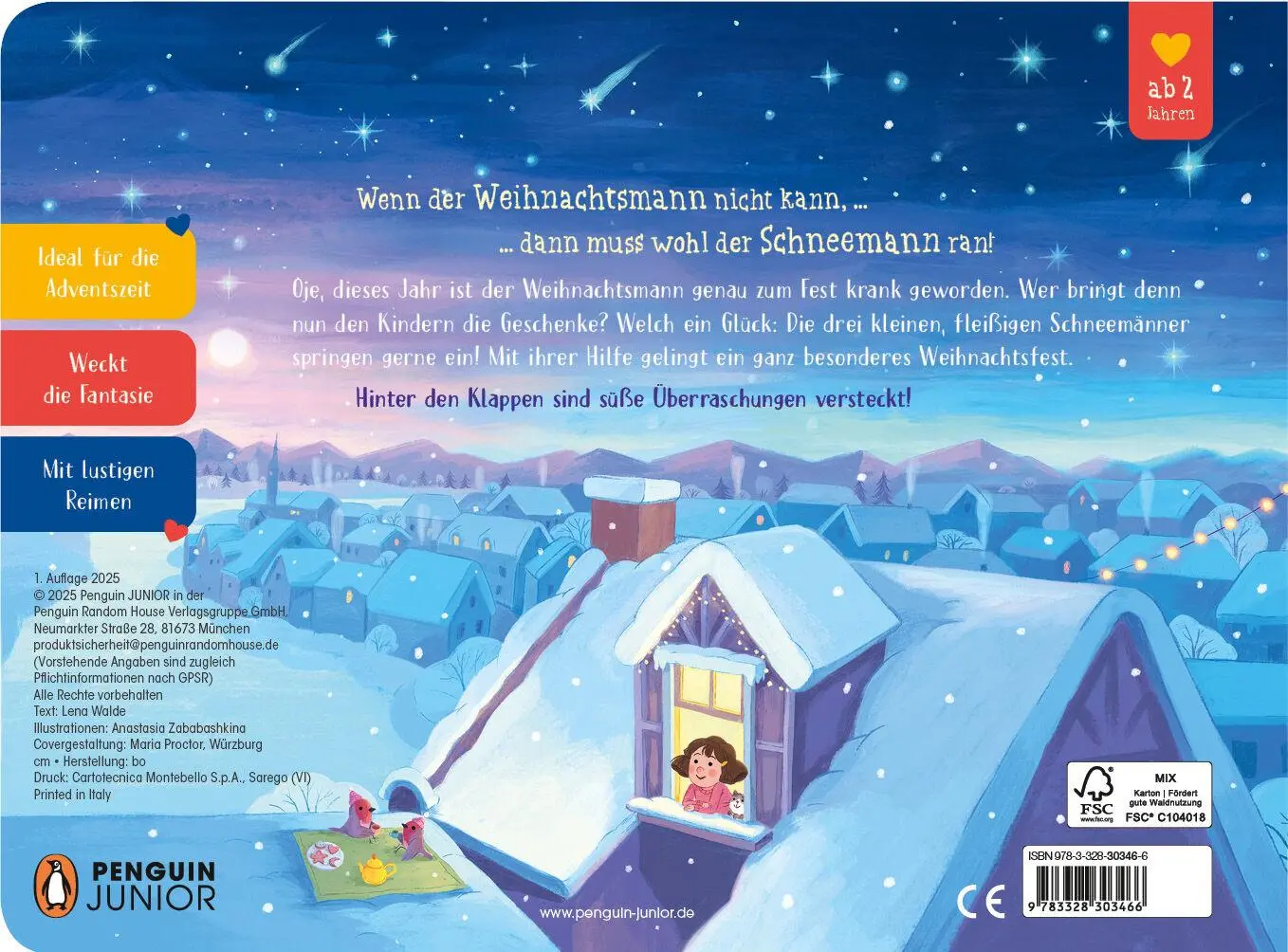 Bild: 9783328303466 | Morgen kommt der Weihnachts-Schneemann | Lena Walde | Buch | 14 S.