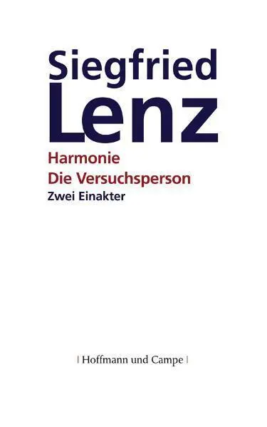 Cover: 9783455403466 | Harmonie. Die Versuchsperson | Zwei Einakter | Siegfried Lenz | Buch