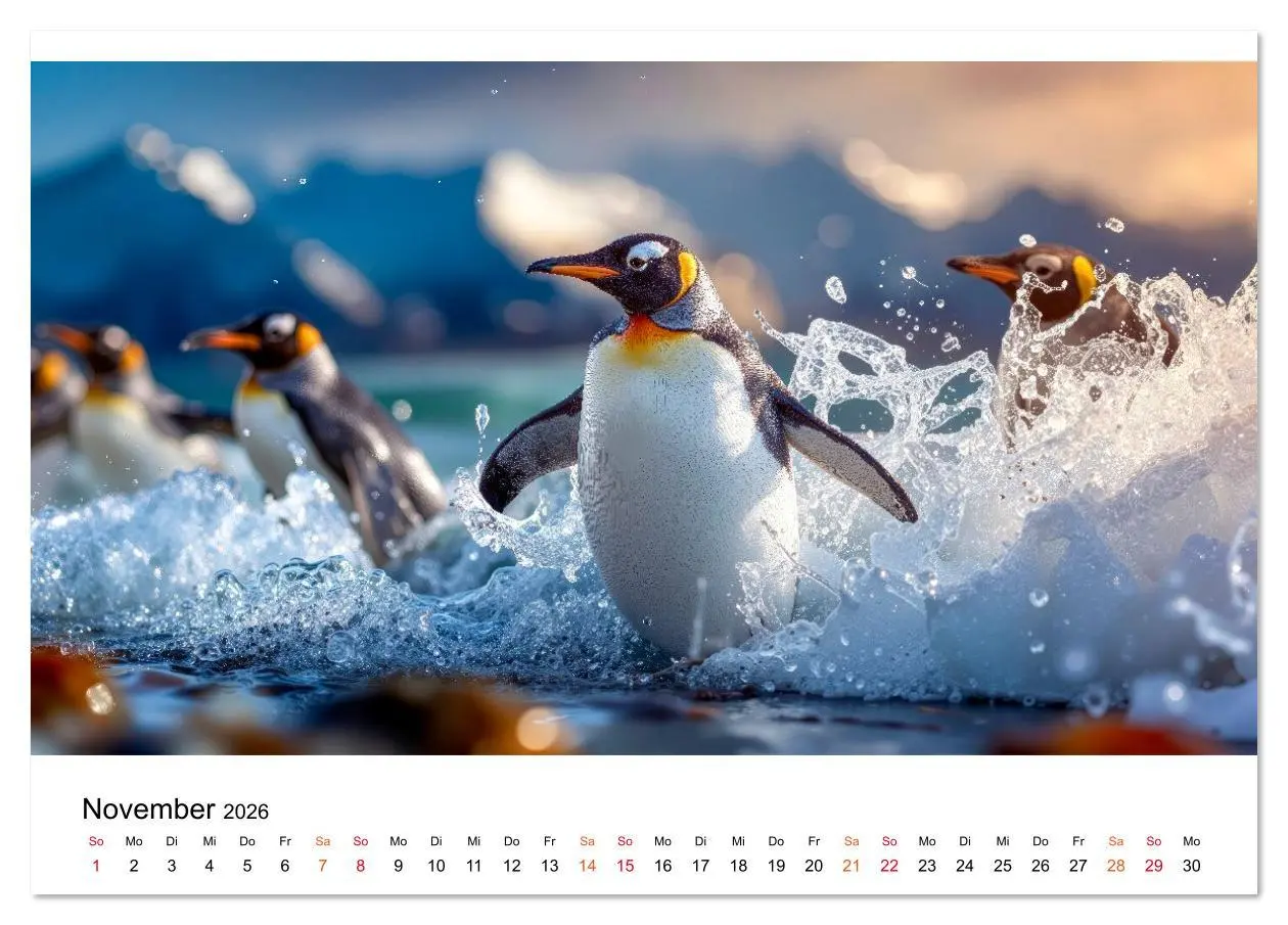 Bild: 9783516643466 | Pinguine - ein Jahr voller Meer (Tischkalender 2026 DIN A5 quer),...