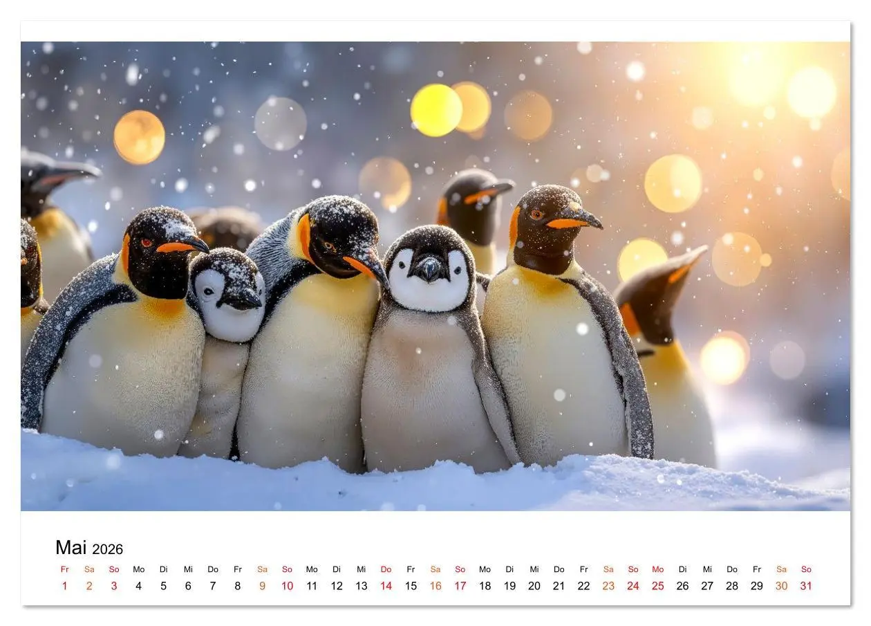 Bild: 9783516643466 | Pinguine - ein Jahr voller Meer (Tischkalender 2026 DIN A5 quer),...