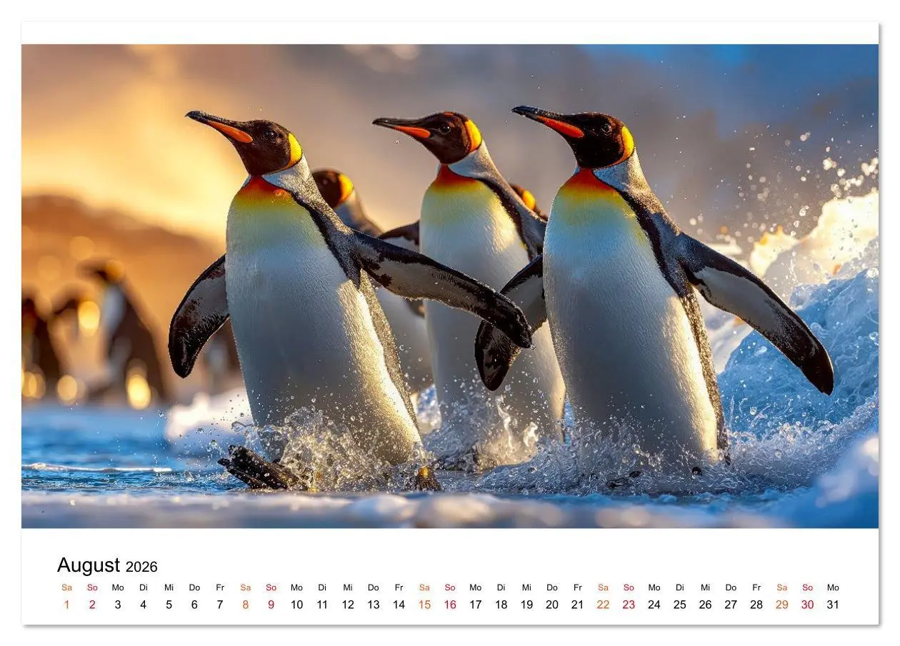 Bild: 9783516643466 | Pinguine - ein Jahr voller Meer (Tischkalender 2026 DIN A5 quer),...