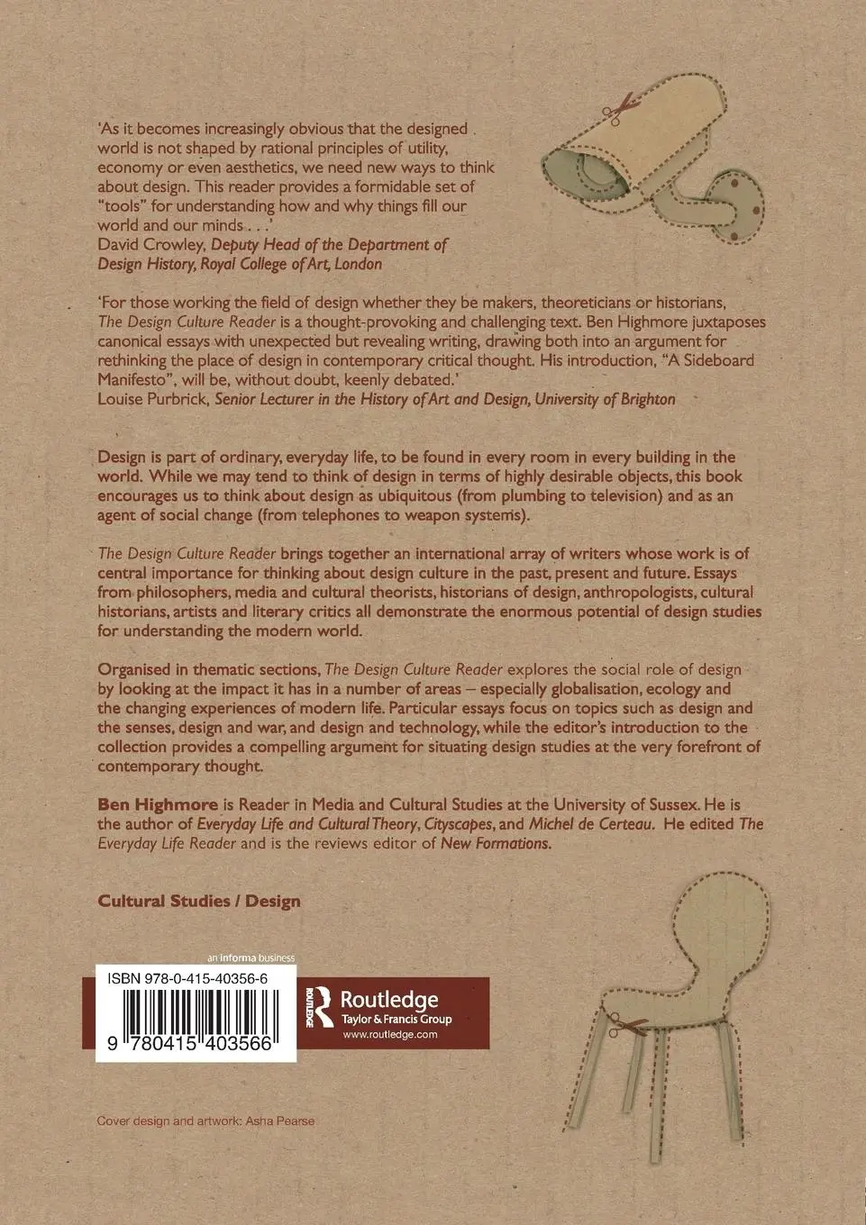 Rückseite: 9780415403566 | The Design Culture Reader | Ben Highmore | Taschenbuch | Englisch
