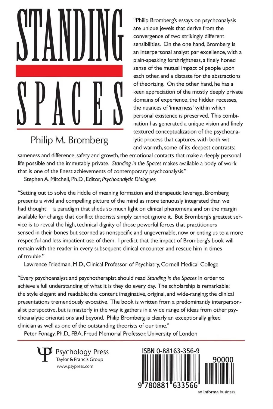 Rückseite: 9780881633566 | Standing in the Spaces | Philip M. Bromberg | Taschenbuch | Englisch